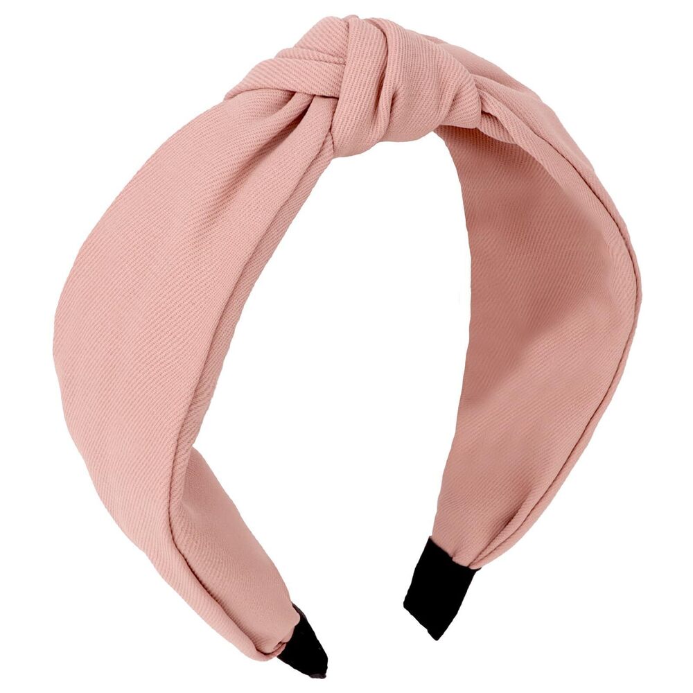 5298 Pink Headbands Wide Knotted Headband Top Knot Hair Band Non-slip Head